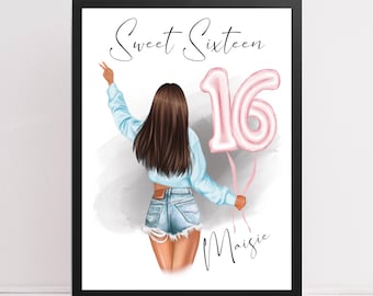 Personalised Sweet Sixteen 16th birthday gift