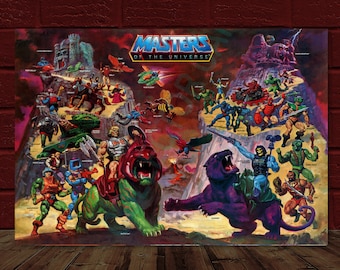 Masters of the Universe - Greyskull vs Snake Mountain 10.5x15.25.25 Reprint Poster