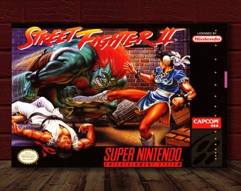 Street Fighter 2 - Super Nintendo (SNES) Video Game Cover Poster 10.5x15.25