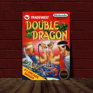 Double Dragon - Nintendo Video Game Cover Reprint Poster (VA) 10.5x15.25