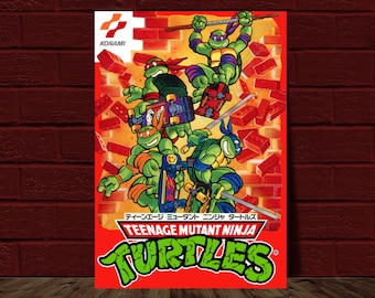 Teenage Mutant Ninja Turtles - Nintendo (NES) Japanese Video Game Cover Reprint Poster 10.5x15.25.25