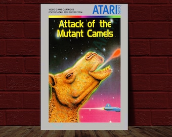 Attack of the Mutant Camels - ATARI 5200 Video Game Cover Reprint Poster 10.5x15.25