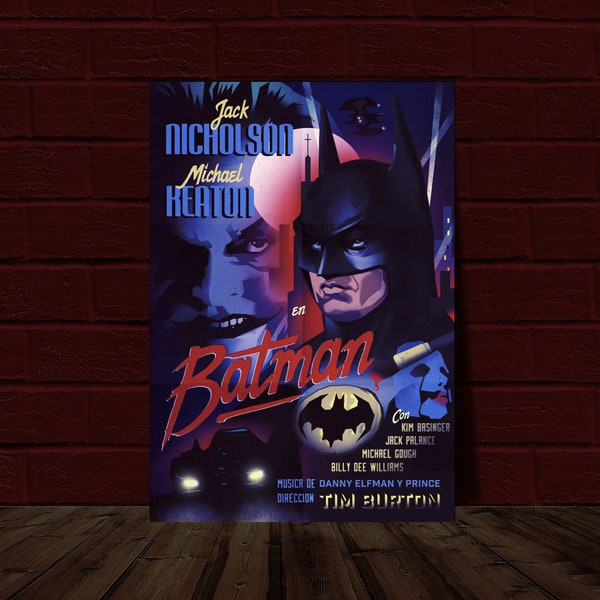 Batman 1989 Retro Film Noir 1940s style 10.5x15.25 Movie Poster Reprint