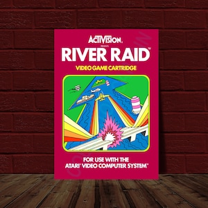 River Raid - ATARI Video Game Cover Reprint Poster 10.5x15.25