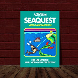 Seaquest - ATARI Video Game Cover Reprint Poster 10.5x15.25