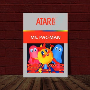 Ms. Pac-Man - ATARI 2600 Video Game Cover Reprint Poster 10.5x15.25
