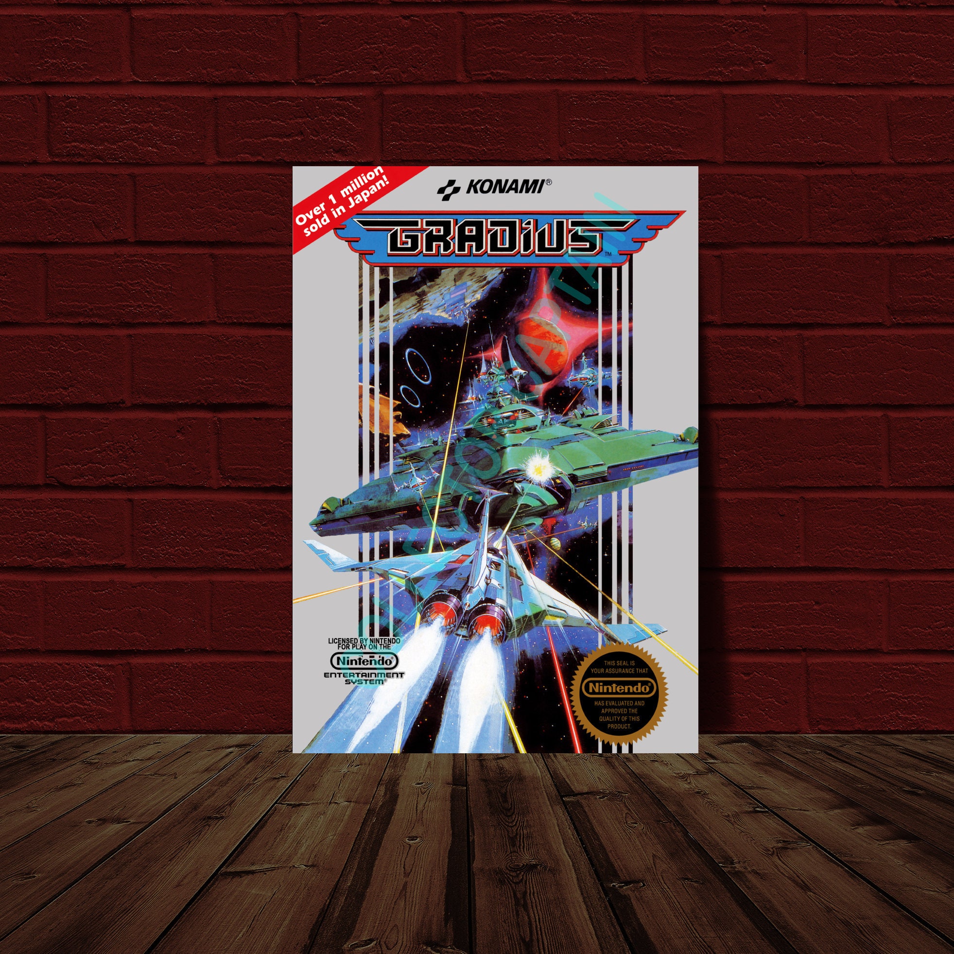 Gradius - Nintendo (NES) Video Game Cover Reprint Poster