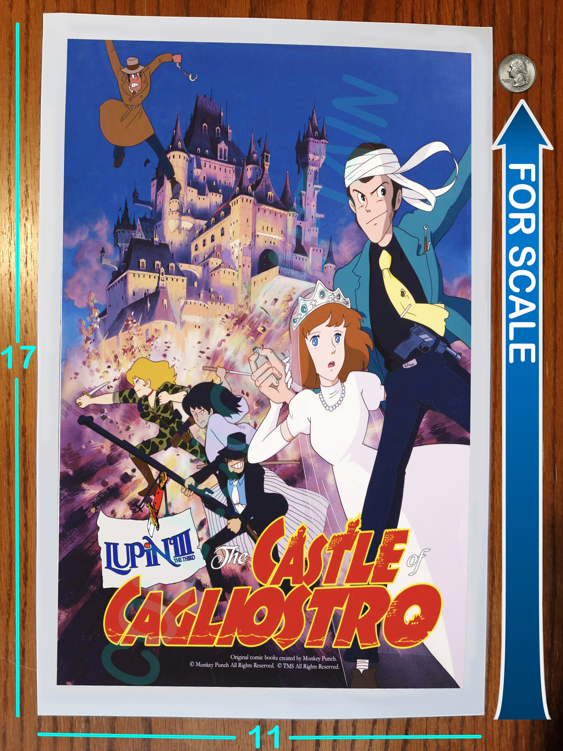 ルパン三世 カリオストロの城 10.5x15.25 日本の映画ポスター