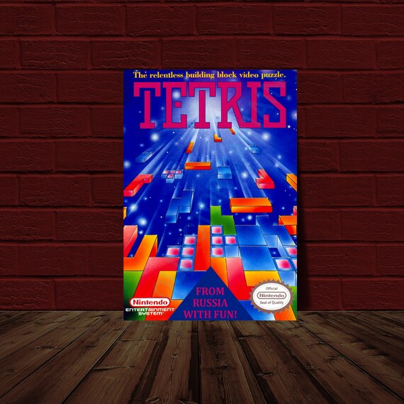 Tetris Nintendo NES Video Game Cover Reprint Poster Etsy