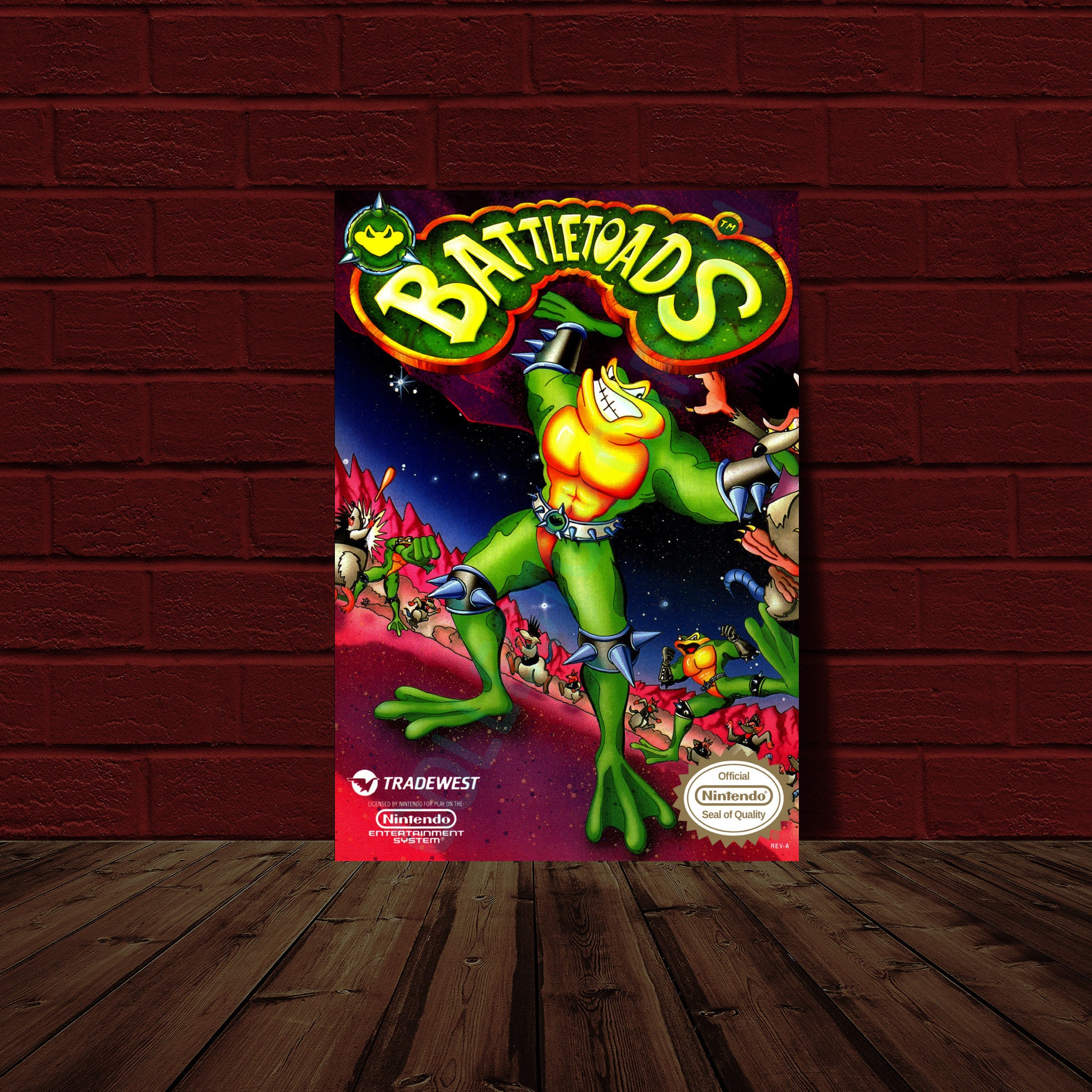 Battletoads Nintendo NES Video Game Cover Reprint Poster | Etsy
