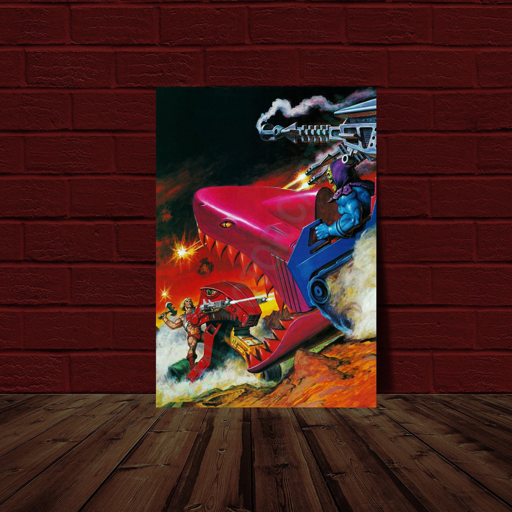 Masters of the Universe Skeletor Landshark VS Heman Etsy