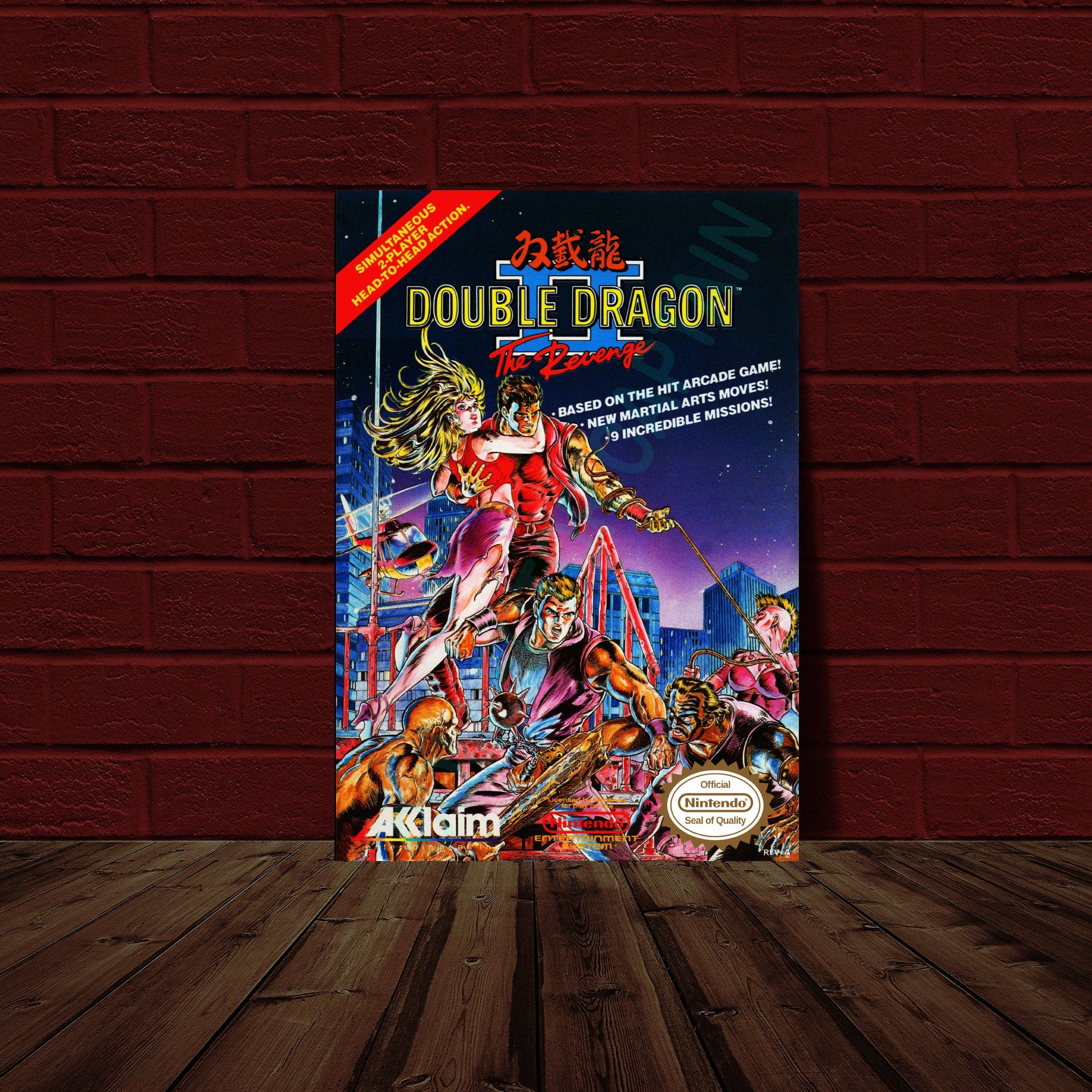 Double Dragon II The Revenge Nintendo NES Glossy Review Poster Unframed  G1489