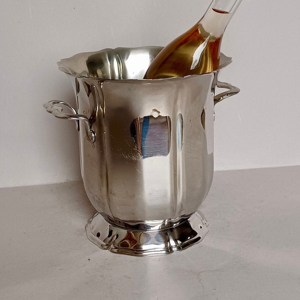 A Lovely Small, Louis XV Style, Vintage Silver Colour, Metal Argent, Half Ice Bucket or Wine cooler, By Guy Degrenne, found Normandy, France