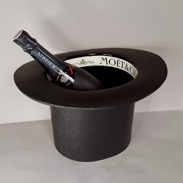 A Lovely classic Vintage, Moet & Chandon, French, Top Hat style, Plastic or Resin Champagne Ice Bucket or Wine cooler from Epernay France