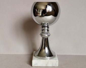 A Lovely Small, Elegant, Vintage, Quality, Silver Plated Trophy in Art Deco style on a Marble base, found in Normandy France