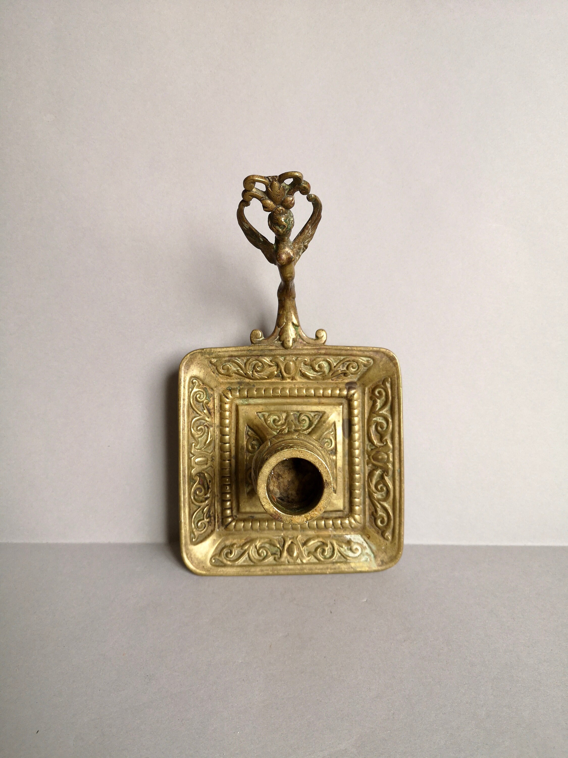 Un Superbe Vintage en Laiton Art Nouveau ou Bronze Français Chambre de Lit Portable, Porte-Chandelie