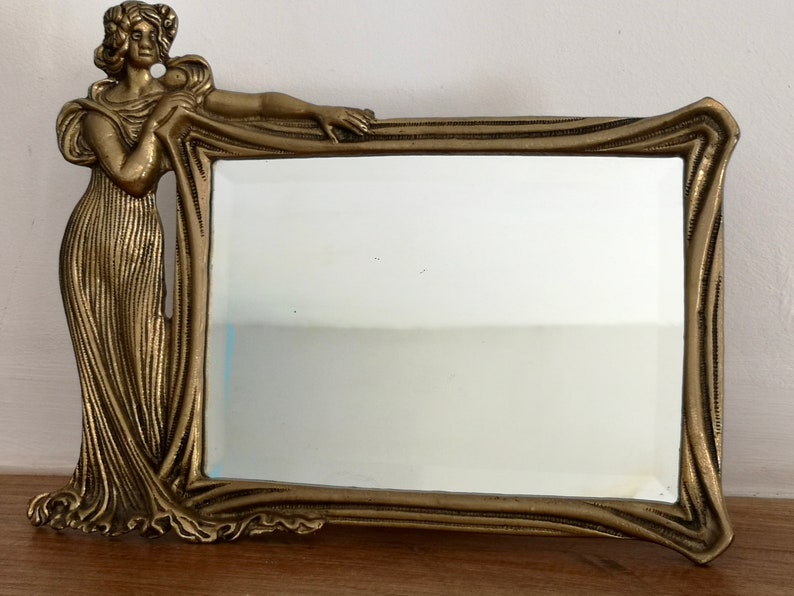 A Lovely Vintage Art Deco Free Standing Mirror Art Noveau Etsy