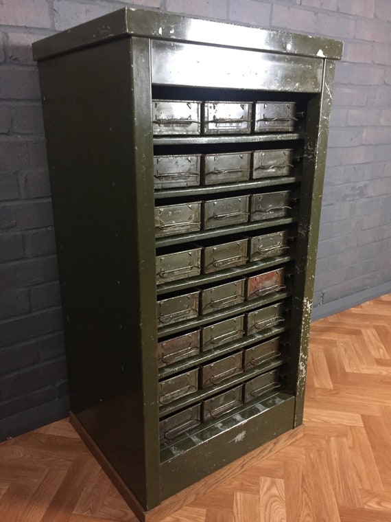 Very Rare Vintage Industrial Metal Drawers Metal Cabinet Etsy