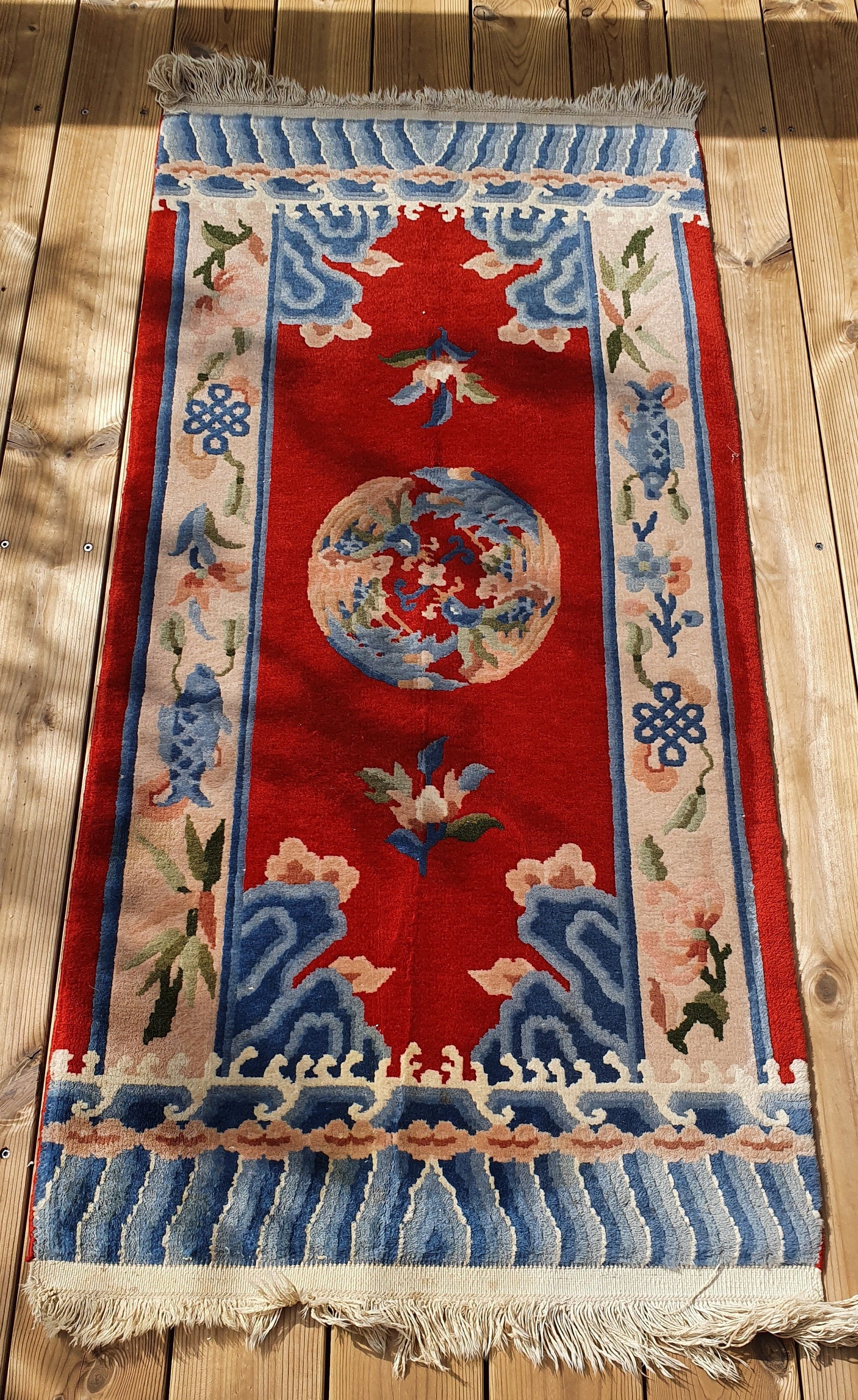 Vintage Chinese Rug Handmade Rug Tibetan Rug Wool Rug Antique