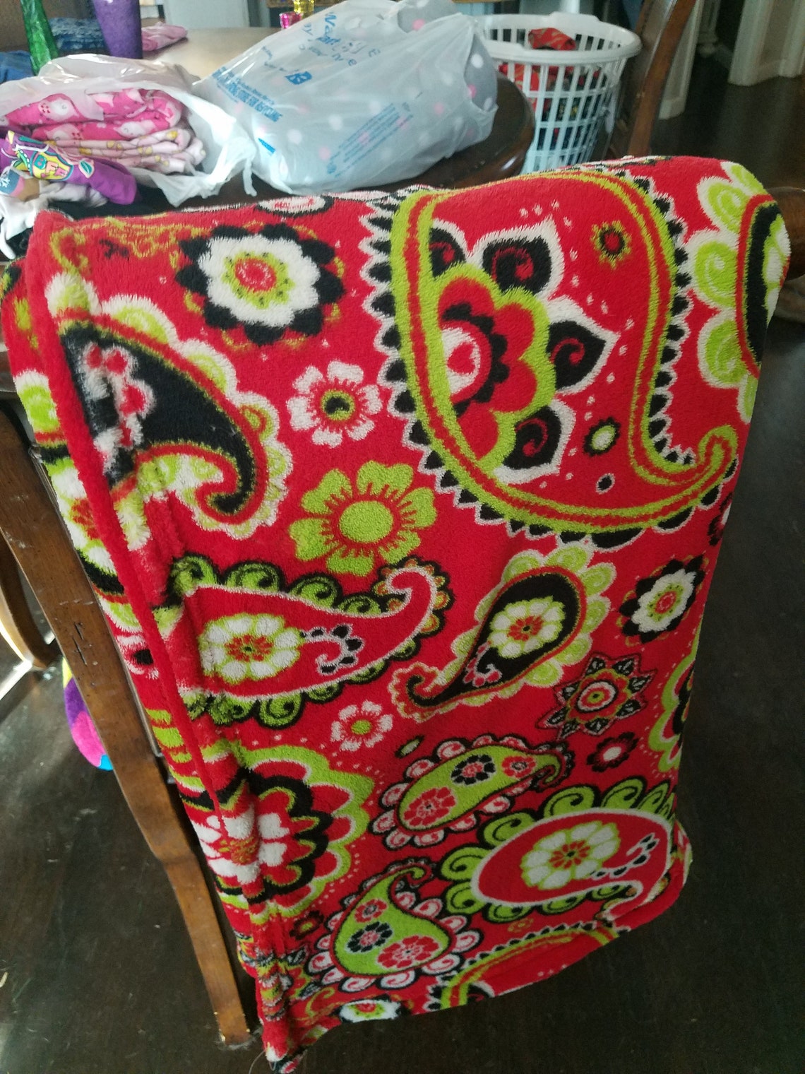 PEGASO BLANKET WITH PAISLEY TRIM BLUE