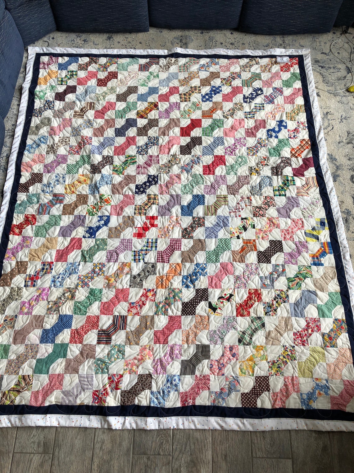 Beautiful Vintage Bow Tie Quilt Etsy
