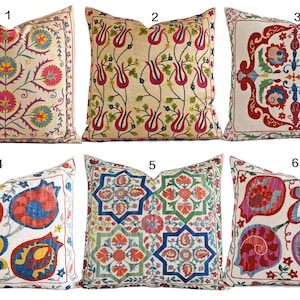 SALE! Hand Embroidered Uzbek Suzani Pillow, decorative pillows,decorative pillows for bed, decorative pillows for couch,Decorative Throw Pil