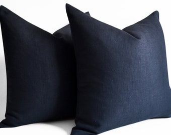 Custom Navy Blue Pillow Cover Dark Blue,Decorative Throw Pillow Covers,Euro Pillow Sham 16 x 16, 18 x 18, 20 x 20, 22 x 22, 24 x 24, 26 x 26