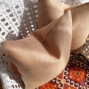 BURLAP pillow cover wholesale CUSTOM Burlap pillow cover 24x24 22x22 20x20 18x18 16x16 26x26 28x28 30x30 12x18 12x36 Lumbar Pillow Euro Sham image 4