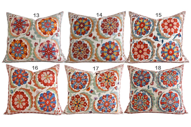 SALE Hand Embroidered Uzbek Suzani Pillow Decorative Etsy