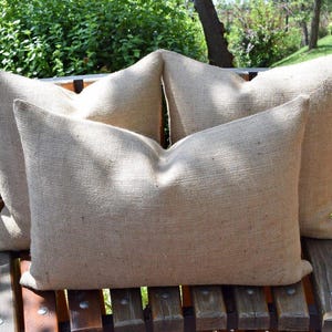 BURLAP pillow cover wholesale CUSTOM Burlap pillow cover 24x24 22x22 20x20 18x18 16x16 26x26 28x28 30x30 12x18 12x36 Lumbar Pillow Euro Sham image 14