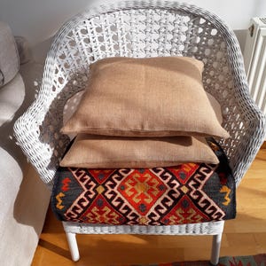 BURLAP pillow cover wholesale CUSTOM Burlap pillow cover 24x24 22x22 20x20 18x18 16x16 26x26 28x28 30x30 12x18 12x36 Lumbar Pillow Euro Sham image 3