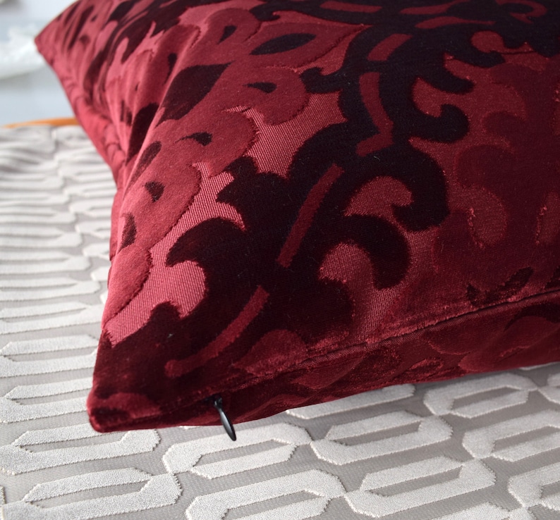 Luxury Dark Red Velvet Pillow Cover Red Pillow Covers 20x20 Etsy