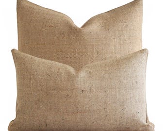 Burlap pillow covers 20x20,18x18,16x16,14x14,22x22,24x24,26x26,28x28,30x30,12x36,14x36,16x36,18x36,20x36,12x18,12x16 euro sham,lumbar pillow