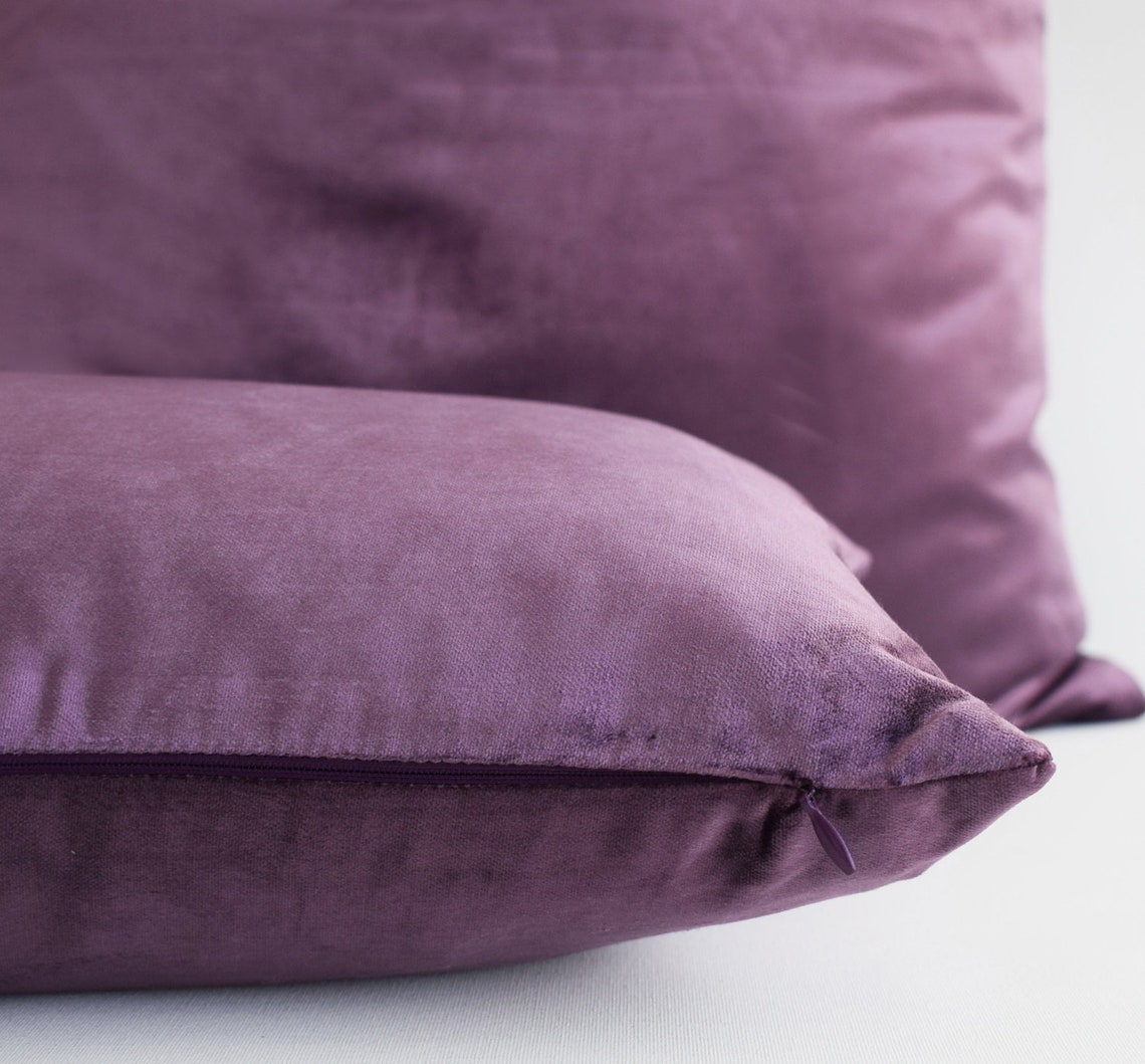 SALE Luxury Dark Purple Velvet Throw Pillows Velvet Pillow | Etsy
