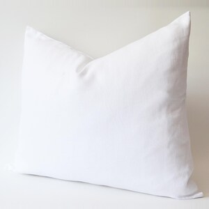 Natural White Linen Throw Pillow Cover, White Euro Sham, Pillow Sham, Oversized Sham, 18 x 18, 20 x 20, 22 x 22, 24 x 24, 26 x 26, Wholesale