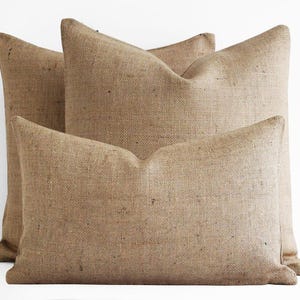 BURLAP pillow cover wholesale CUSTOM Burlap pillow cover 24x24 22x22 20x20 18x18 16x16 26x26 28x28 30x30 12x18 12x36 Lumbar Pillow Euro Sham image 8