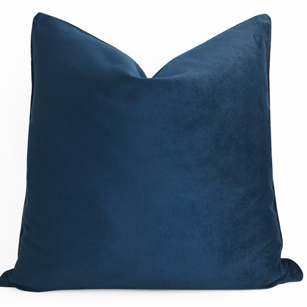 Velvet Blue Pillow Etsy