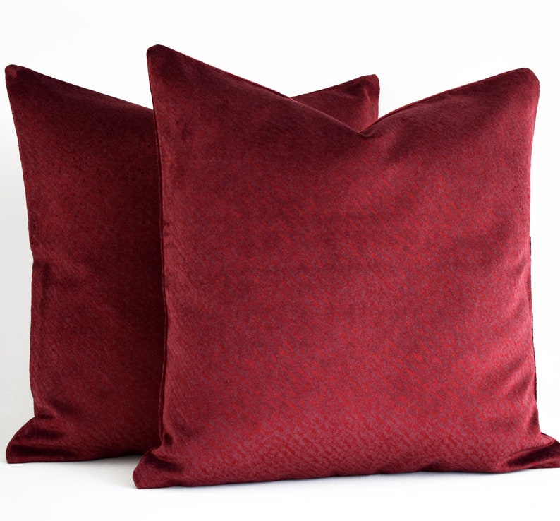 Luxury Dark Red Velvet Pillow Cover Red Pillow Covers 20x20 Etsy