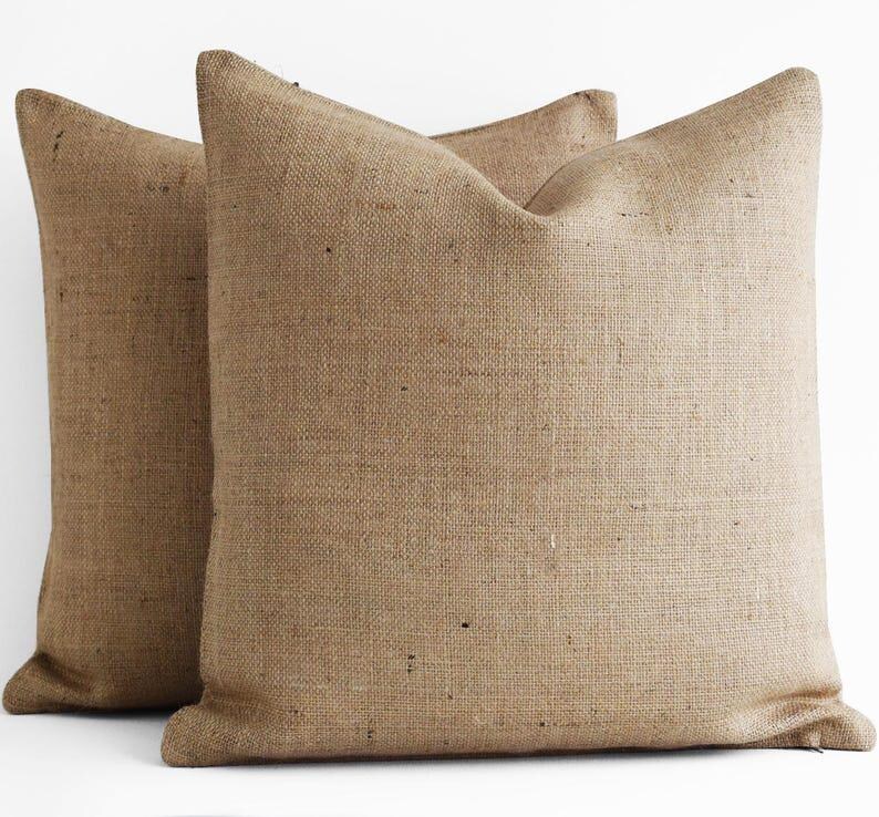 BURLAP pillow cover wholesale CUSTOM Burlap pillow cover 24x24 22x22 20x20 18x18 16x16 26x26 28x28 30x30 12x18 12x36 Lumbar Pillow Euro Sham image 10