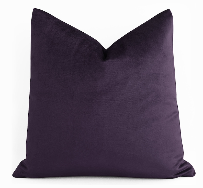 SALE Luxury Dark Purple Velvet Throw Pillows Velvet Pillow Etsy