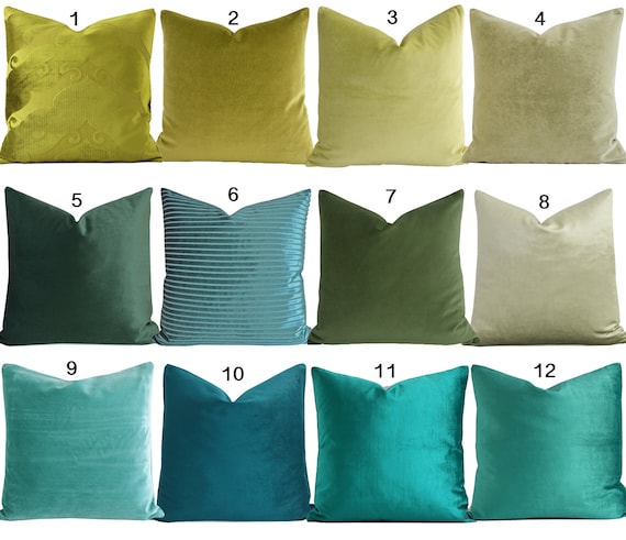 SALE Luxury velvet pillow cover green 14 x 23 pillow cover | Etsy