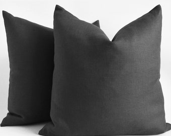 Grey LINEN pillow covers wholesale, CUSTOM linen pillow covers 24x24 22x22 20x20 18x18 16x16 26x26 28x28 30x30 12x18 12x36 Lumbar pillow