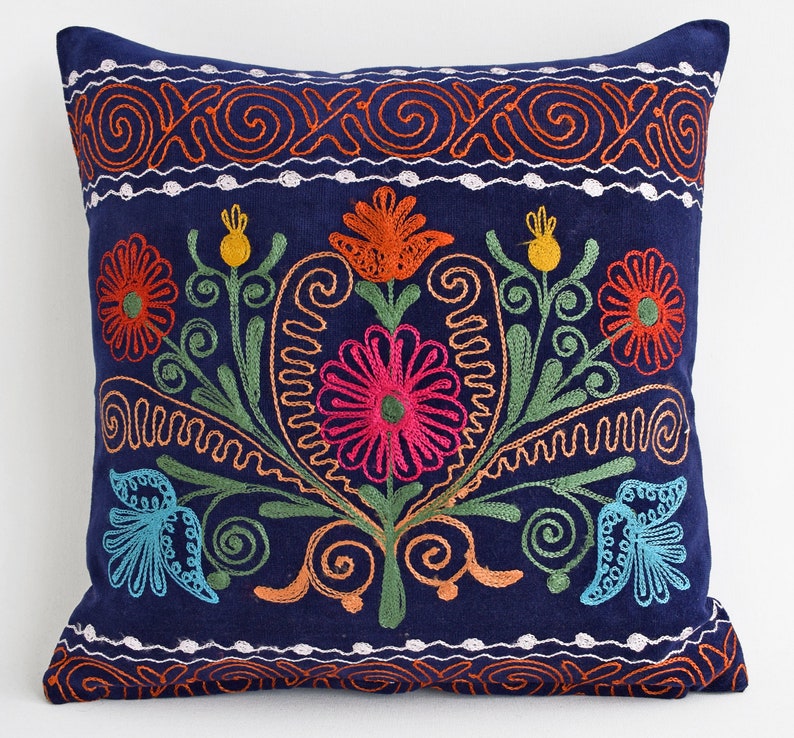 couch Bohemian Pillow vintage suzani cushion cover embroidered pillow embroidered suzani decorative throw,pillow cover,pillow case bed