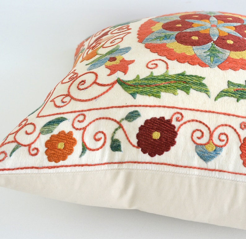 SALE Hand Embroidered Uzbek Suzani Pillow Decorative Etsy