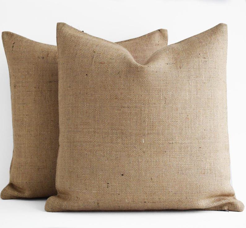 BURLAP pillow cover wholesale CUSTOM Burlap pillow cover 24x24 22x22 20x20 18x18 16x16 26x26 28x28 30x30 12x18 12x36 Lumbar Pillow Euro Sham image 13