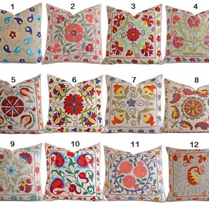 SALE! Hand Embroidered Uzbek Suzani Pillow, decorative pillows,decorative pillows for bed, decorative pillows for couch,Decorative Throw Pil