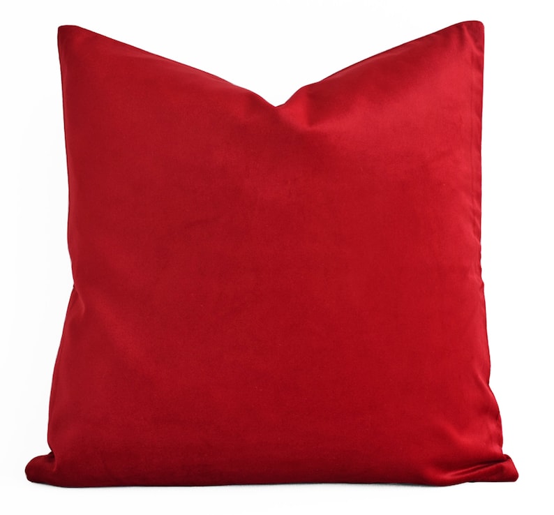 Luxury Dark Red Velvet Pillow Cover Red Pillow Covers 20x20 Etsy