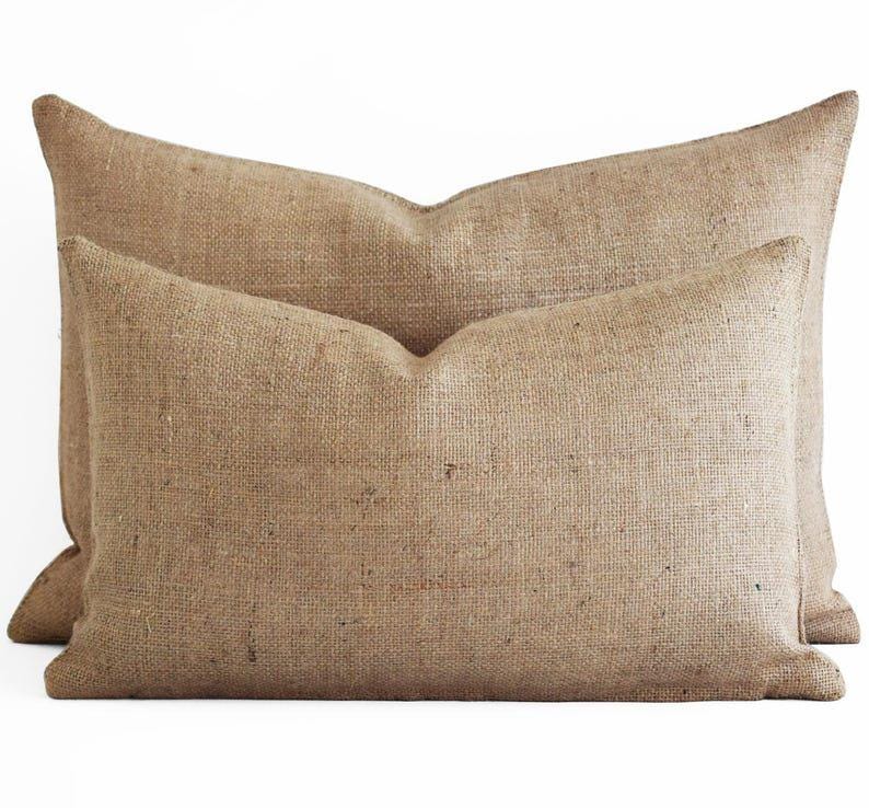 BURLAP pillow cover wholesale CUSTOM Burlap pillow cover 24x24 22x22 20x20 18x18 16x16 26x26 28x28 30x30 12x18 12x36 Lumbar Pillow Euro Sham image 11