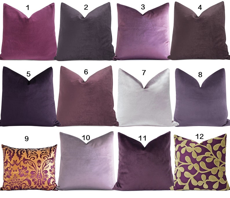 SALE Luxury Dark Purple Velvet Throw Pillows Velvet Pillow Etsy