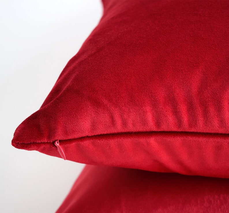Luxury Dark Red Velvet Pillow Cover Red Pillow Covers 20x20 Etsy